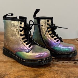 Dr Martens Iridescent Lace-Up Boots with Zipper